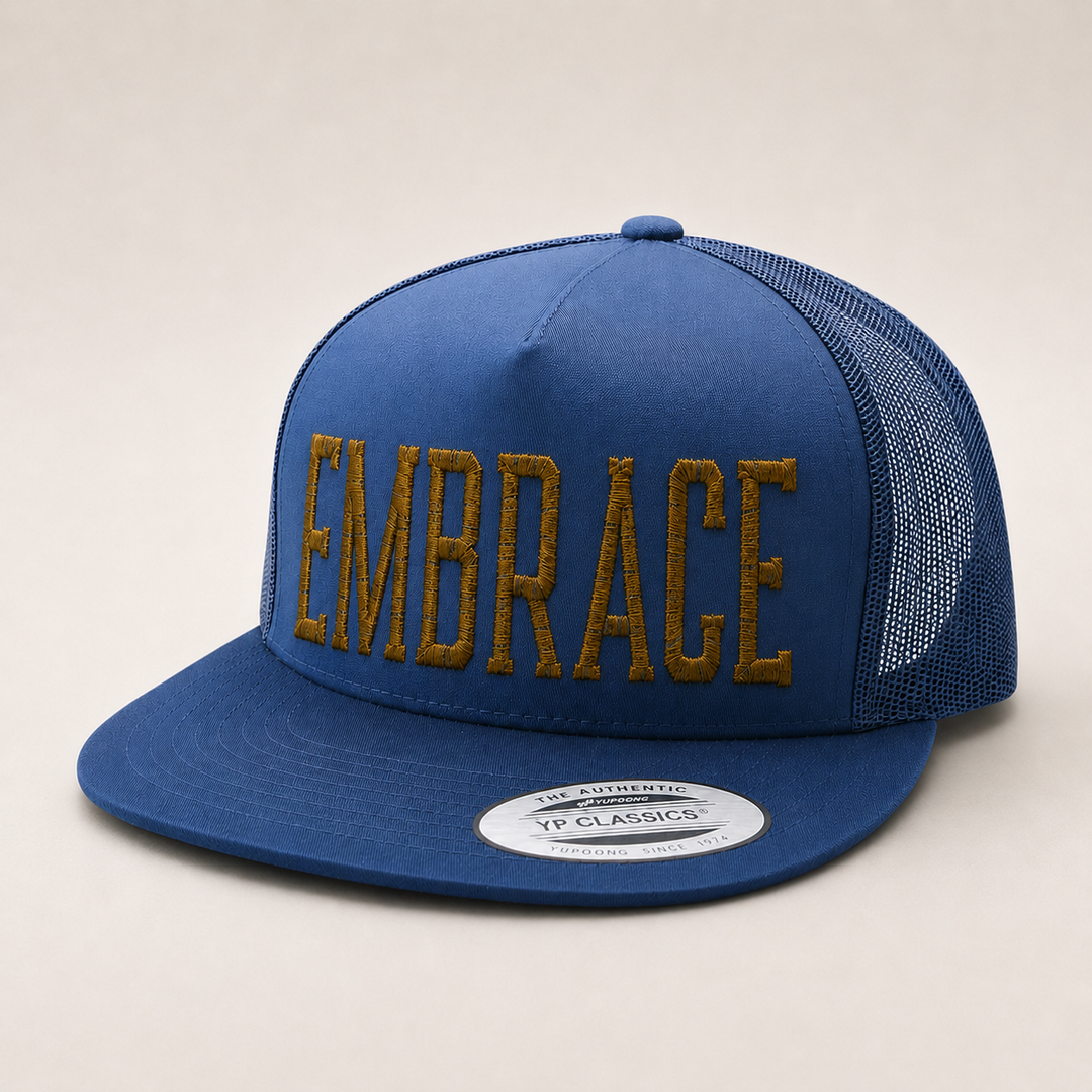 Blue cap with &