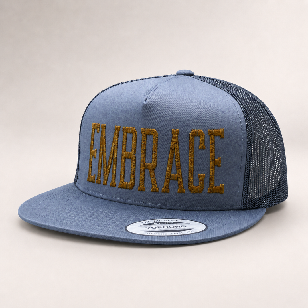 Blue cap with &