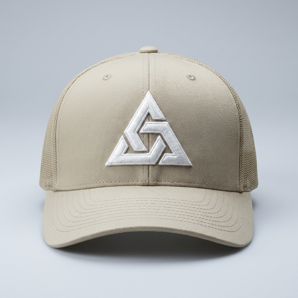 Solar Coil Machine Embroidered 3D Puff Flexfit Cap – Hand Finished in Dubai | EmbroMania
