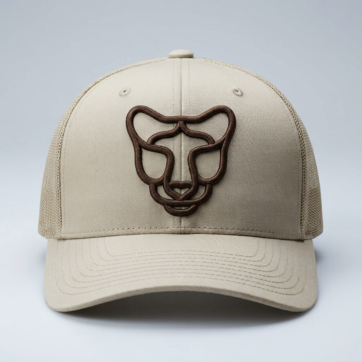 Solar Coil Machine Embroidered 3D Puff Flexfit Cap – Hand Finished in Dubai | EmbroMania