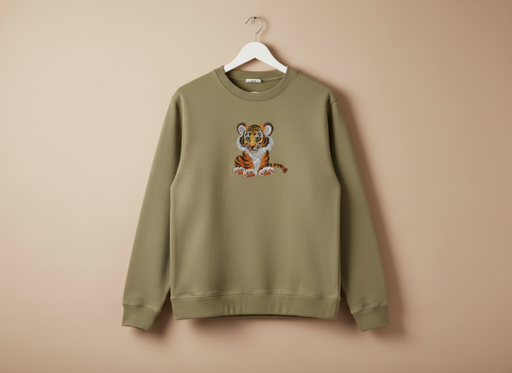 Baby Tiger — Premium Embroidered Sweatshirt | Original EmbroMania Design