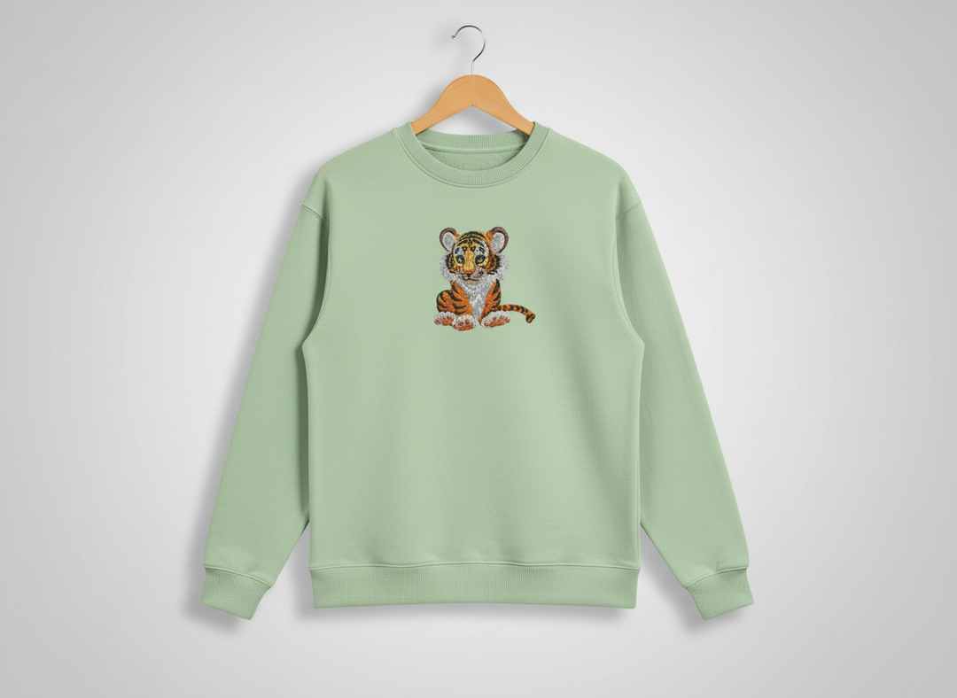 Baby Tiger — Premium Embroidered Sweatshirt | Original EmbroMania Design