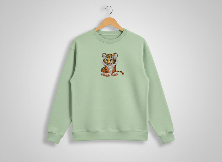 Baby Tiger — Premium Embroidered Sweatshirt | Original EmbroMania Design