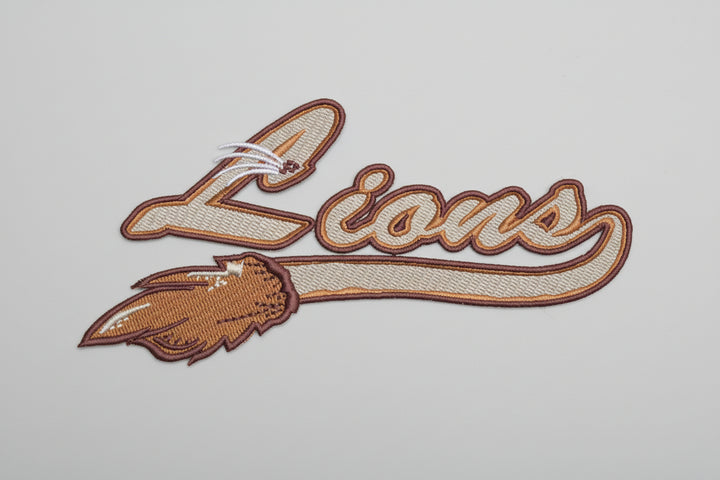 Embroidered patch with &