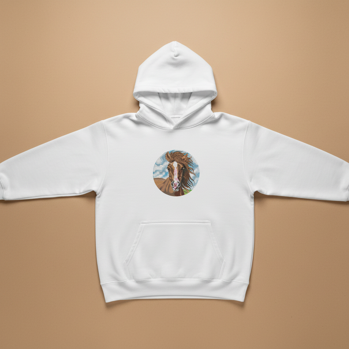 Majestic Horse Portrait — Premium Embroidered Hoodie | Original EmbroMania Design