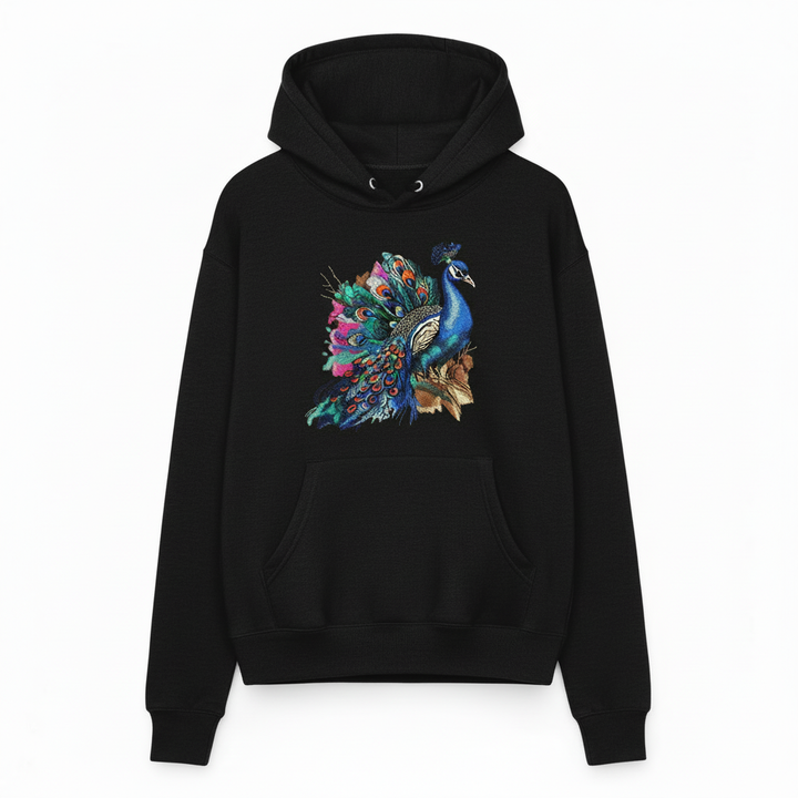 Majestic Peacock — Embroidered Hoodie | EmbroMania