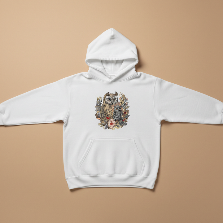 Mama &amp; Baby Owl — Premium Embroidered Hoodie | Original EmbroMania Design