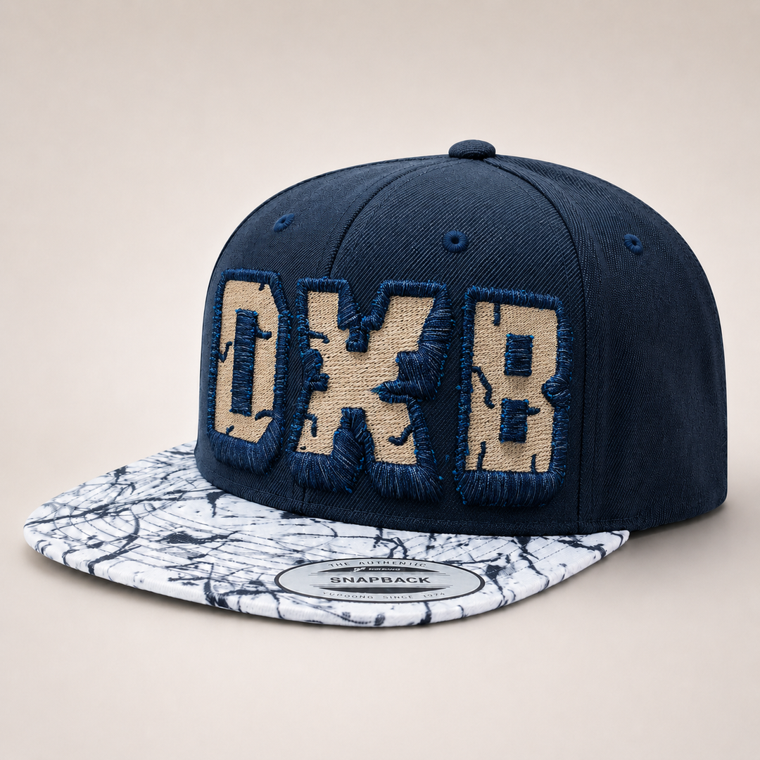 Navy blue cap with beige &