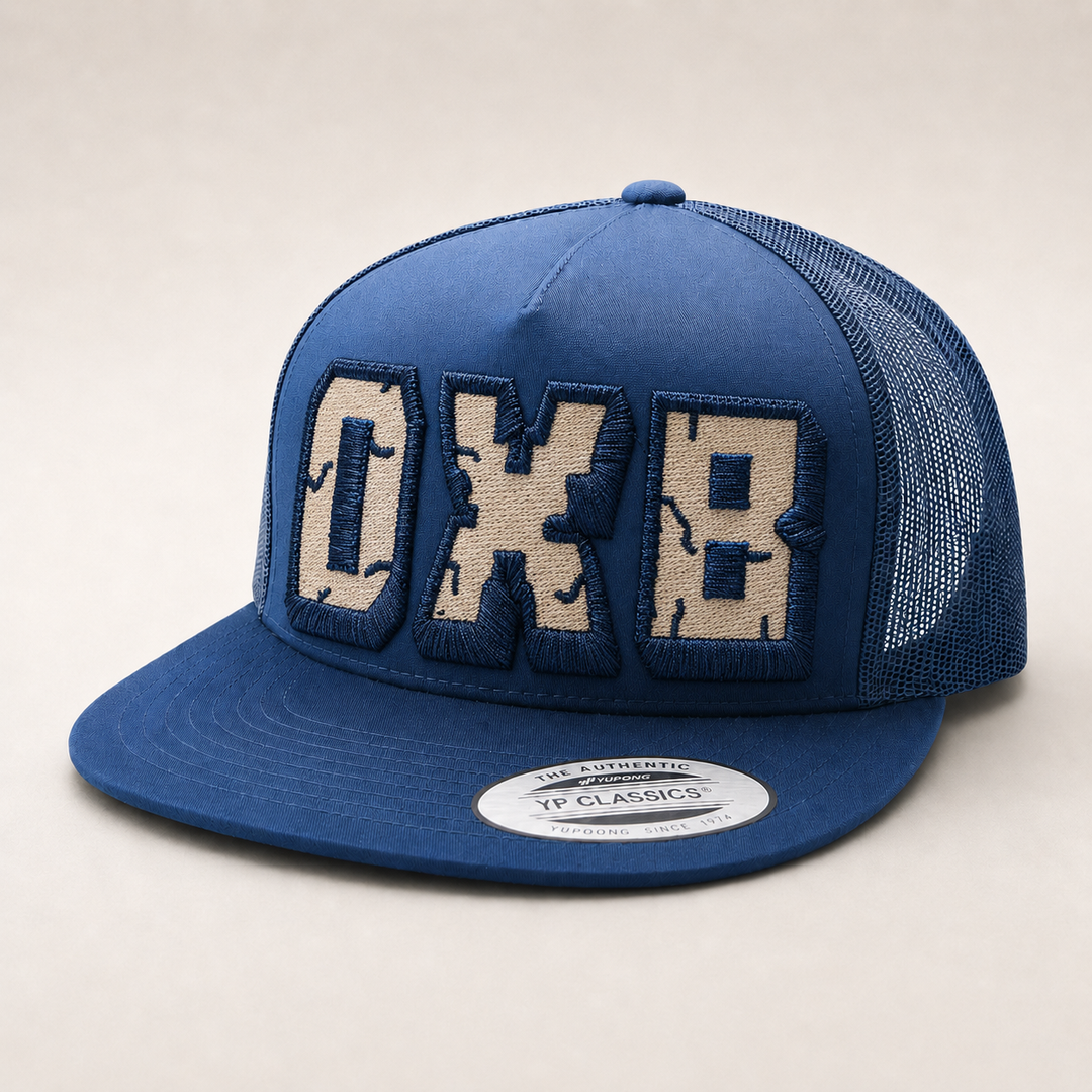 Blue cap with &
