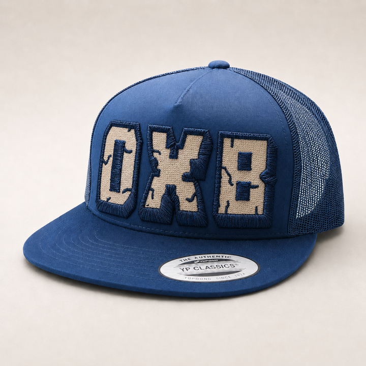 Blue cap with &
