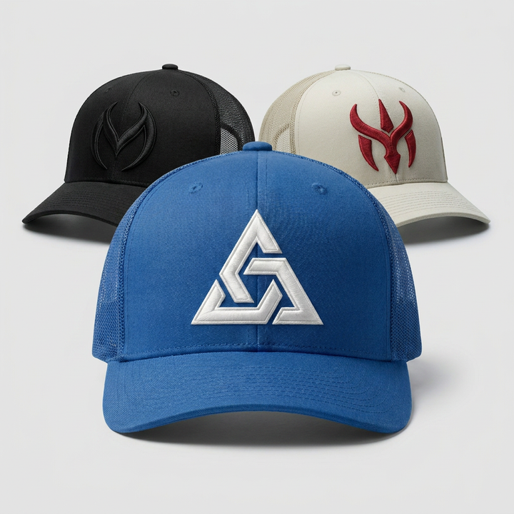 Solar Coil Machine Embroidered 3D Puff Flexfit Cap – Hand Finished in Dubai | EmbroMania