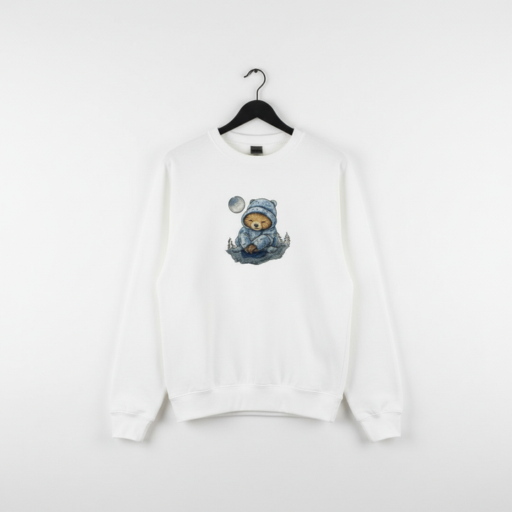 Dreamy Chill Moonlit Sloth — Premium Embroidered Sweatshirt | Original EmbroMania Design