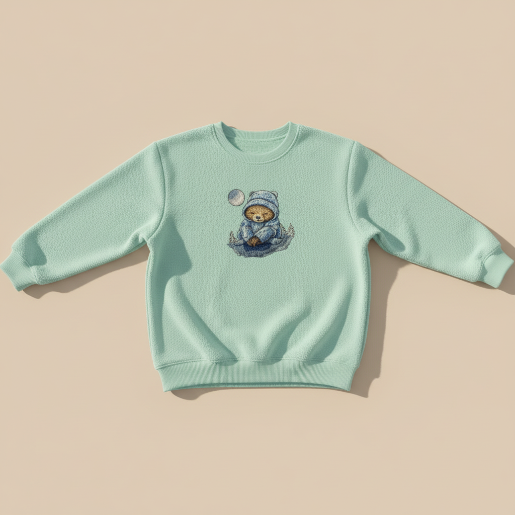 Dreamy Chill Moonlit Sloth — Premium Embroidered Sweatshirt | Original EmbroMania Design