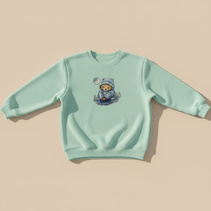 Dreamy Chill Moonlit Sloth — Premium Embroidered Sweatshirt | Original EmbroMania Design