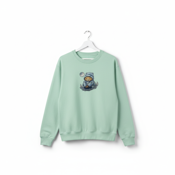 Dreamy Chill Moonlit Sloth — Premium Embroidered Sweatshirt | Original EmbroMania Design
