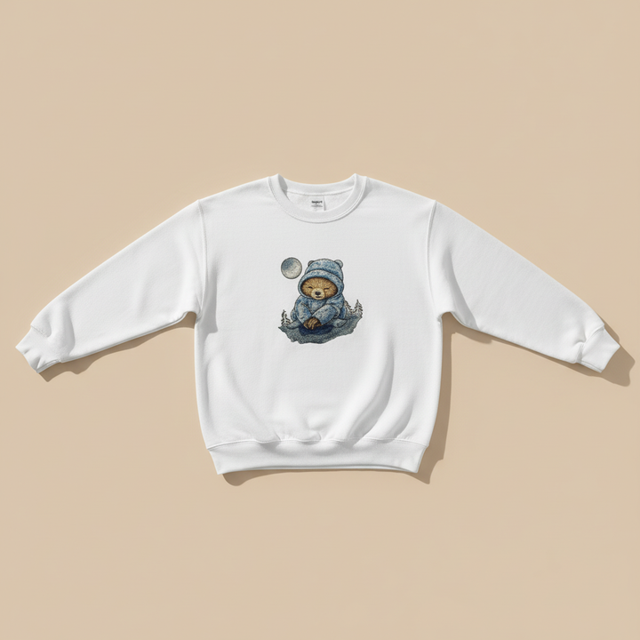 Dreamy Chill Moonlit Sloth — Premium Embroidered Sweatshirt | Original EmbroMania Design