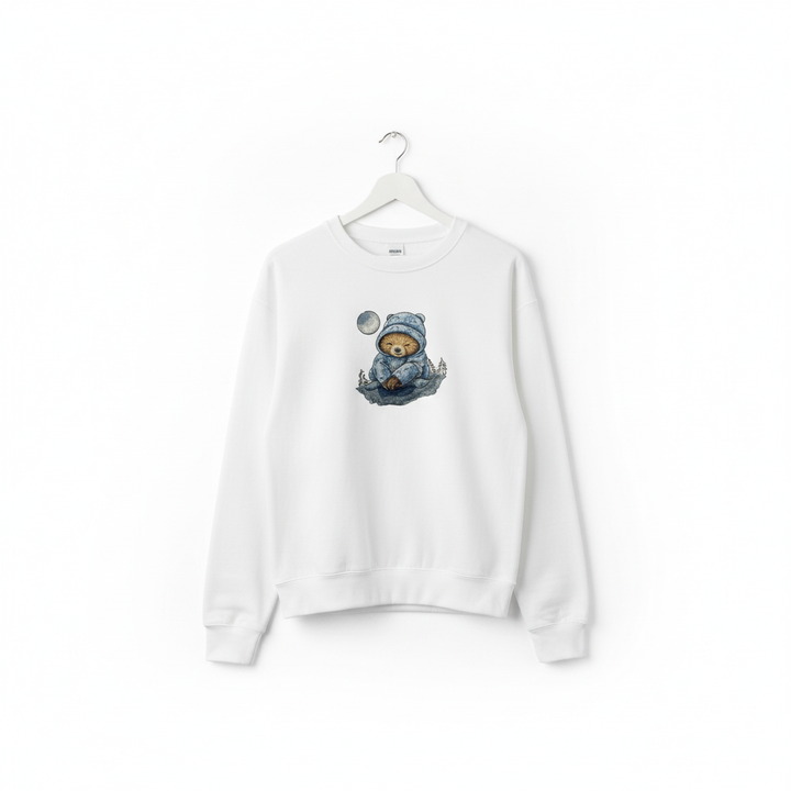 Dreamy Chill Moonlit Sloth — Premium Embroidered Sweatshirt | Original EmbroMania Design
