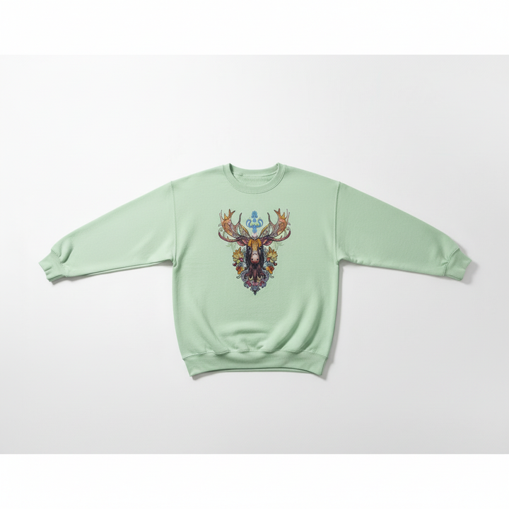 Baroque Moose — Premium Embroidered Sweatshirt | Original EmbroMania Design