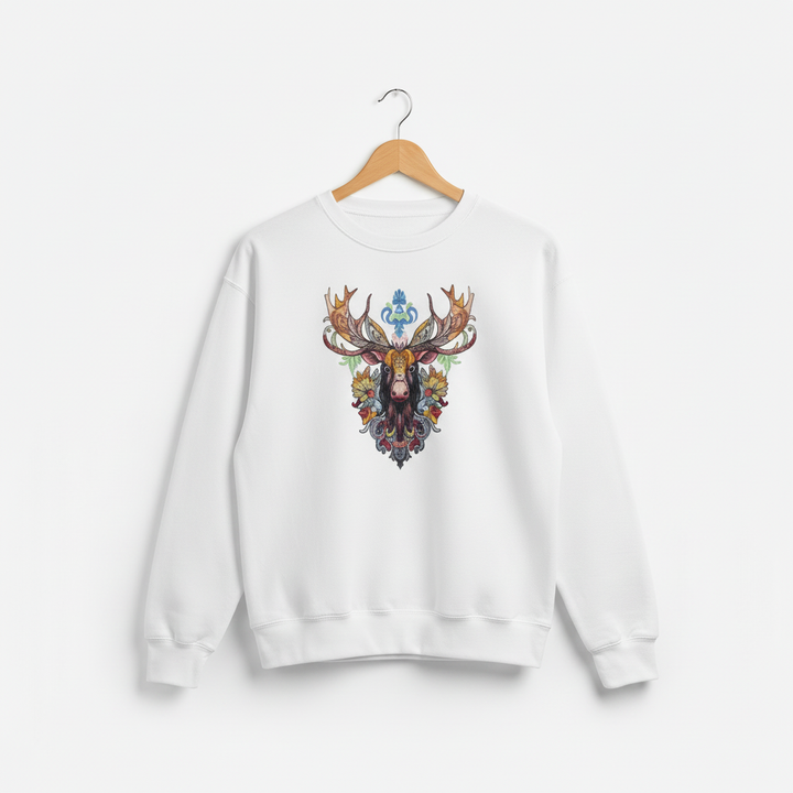 Baroque Moose — Premium Embroidered Sweatshirt | Original EmbroMania Design