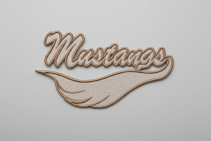 Embroidered patch with &