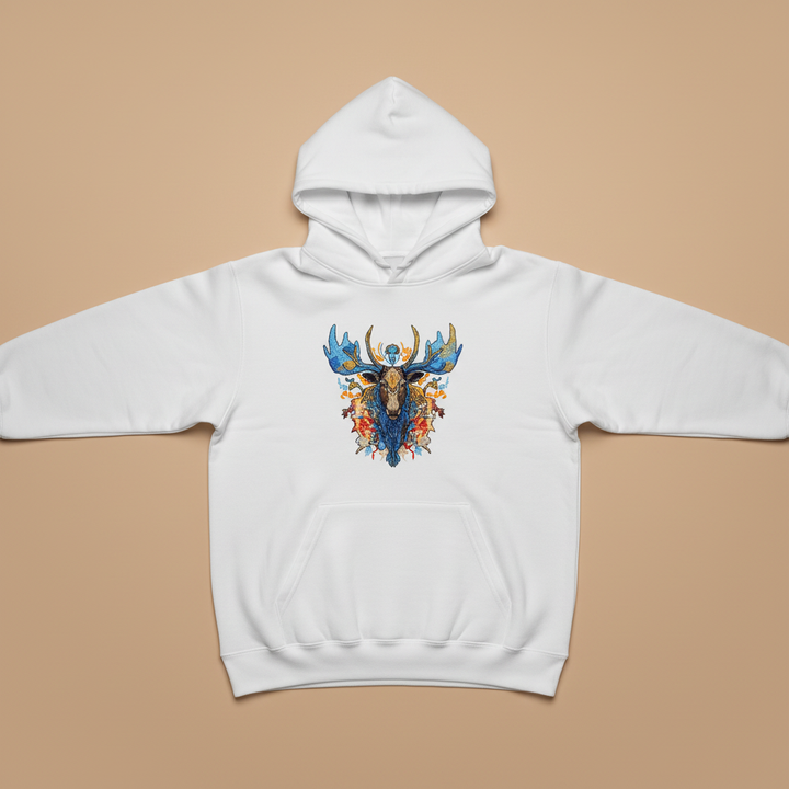 Mystic Moose II — Premium Embroidered Hoodie | Original EmbroMania Design