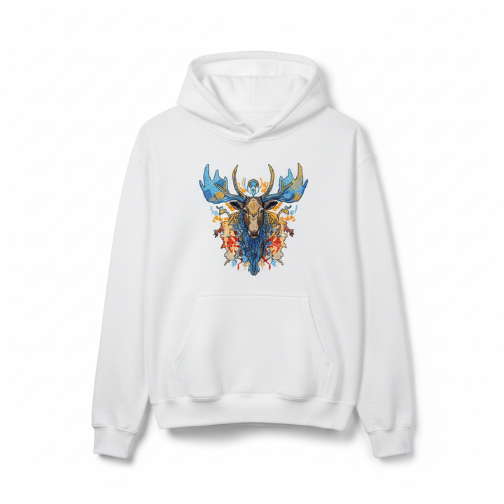 Mystic Moose II — Premium Embroidered Hoodie | Original EmbroMania Design