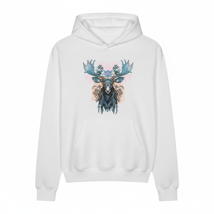 Mystic Moose — Premium Embroidered Hoodie | Original EmbroMania Design