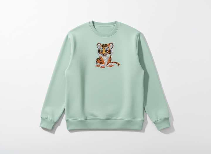 Baby Tiger — Premium Embroidered Sweatshirt | Original EmbroMania Design
