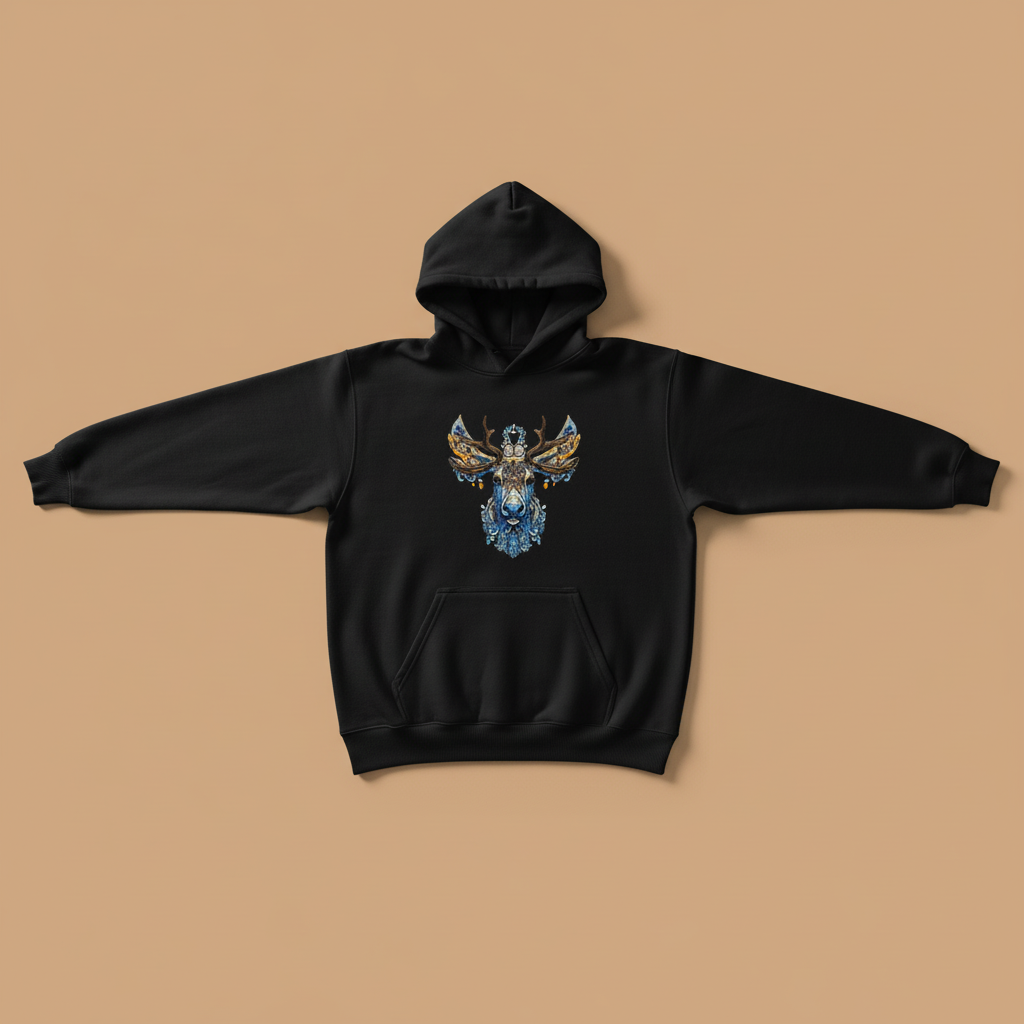Ornate Moose — Embroidered Hoodie | EmbroMania