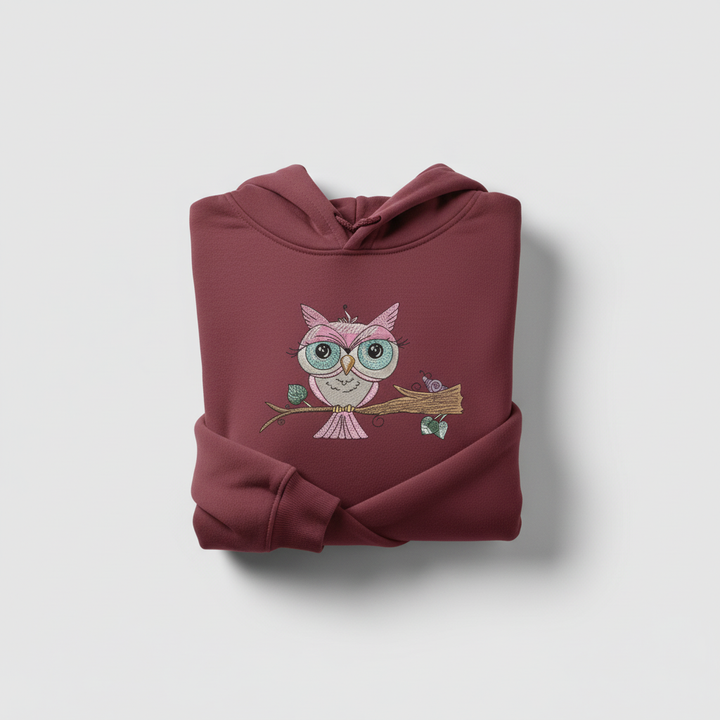 Owl &amp; Snail Friends Machine Embroidered Sweatshirt – Hand Finished in Dubai | EmbroMania