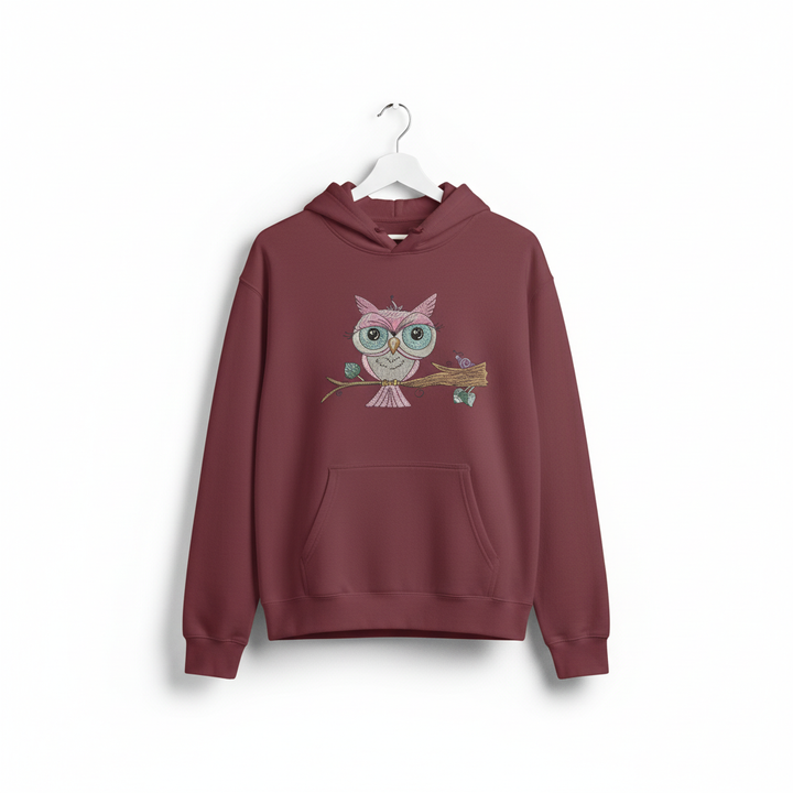 Owl &amp; Snail Friends Machine Embroidered Sweatshirt – Hand Finished in Dubai | EmbroMania