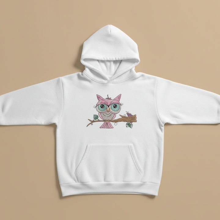 Owl &amp; Snail Friends Machine Embroidered Sweatshirt – Hand Finished in Dubai | EmbroMania