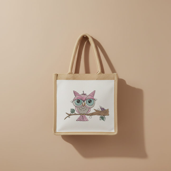Owl &amp; Snail Friends Machine Embroidered Sweatshirt – Hand Finished in Dubai | EmbroMania