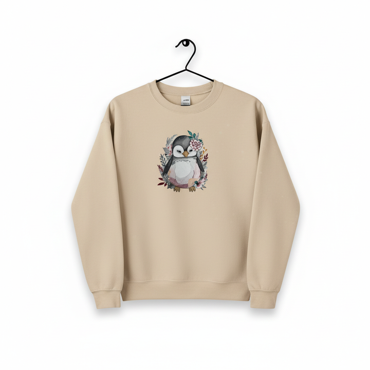 Cozy Winter Penguin — Premium Embroidered Sweatshirt | Original EmbroMania Design