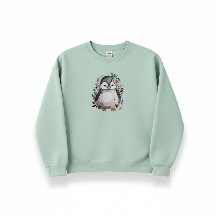Cozy Winter Penguin — Premium Embroidered Sweatshirt | Original EmbroMania Design