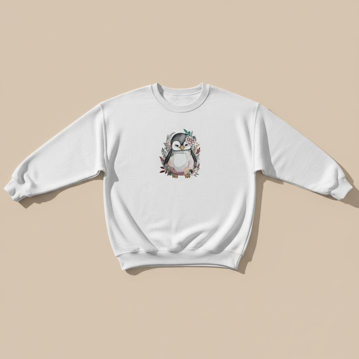Cozy Winter Penguin — Premium Embroidered Sweatshirt | Original EmbroMania Design