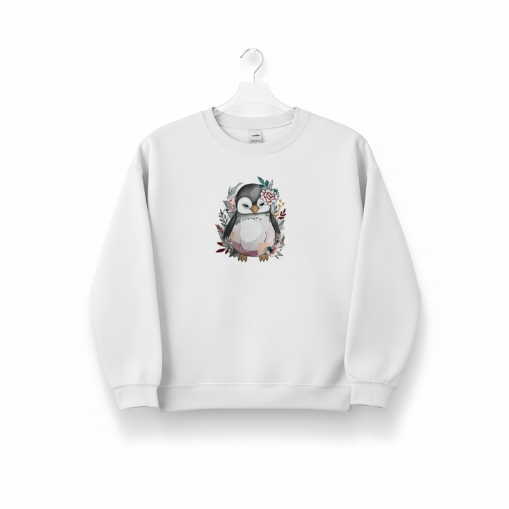 Cozy Winter Penguin — Premium Embroidered Sweatshirt | Original EmbroMania Design