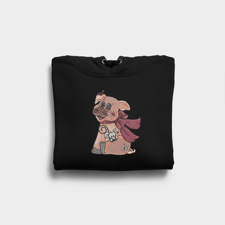 Pig &amp; Mouse Besties Machine Embroidered Sweatshirt – Hand Finished in Dubai | EmbroMania