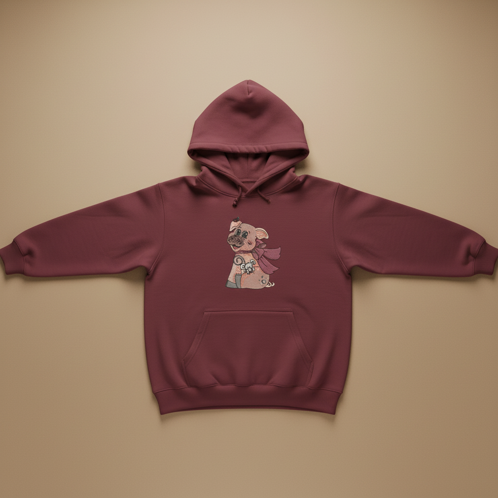 Pig &amp; Mouse Besties Machine Embroidered Sweatshirt – Hand Finished in Dubai | EmbroMania