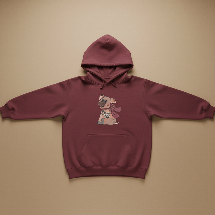 Pig &amp; Mouse Besties Machine Embroidered Sweatshirt – Hand Finished in Dubai | EmbroMania