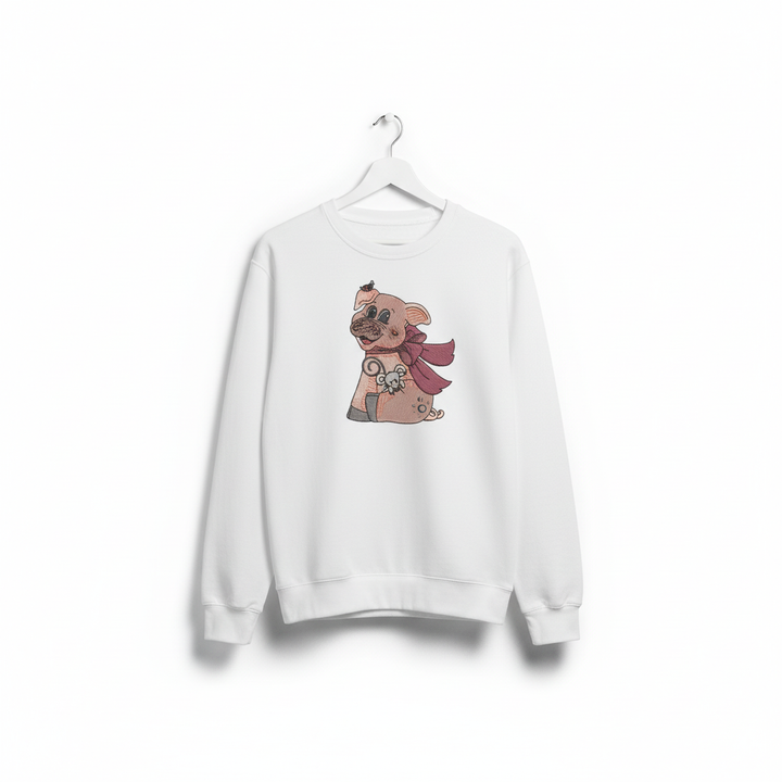 Pig &amp; Mouse Besties Machine Embroidered Sweatshirt – Hand Finished in Dubai | EmbroMania