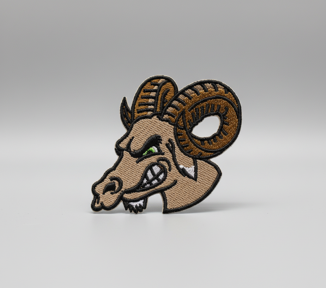 Embroidered design of a ram&