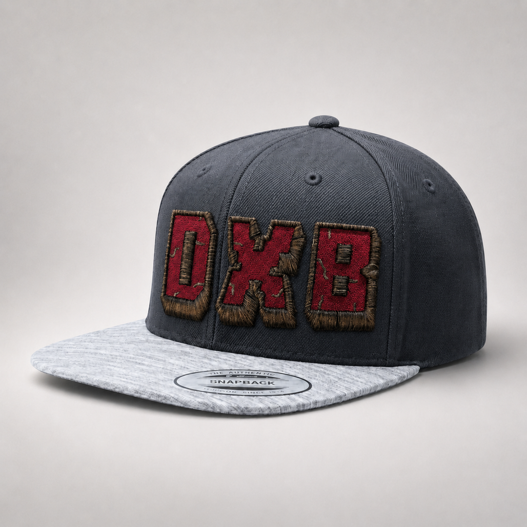 Gray cap with red and brown &
