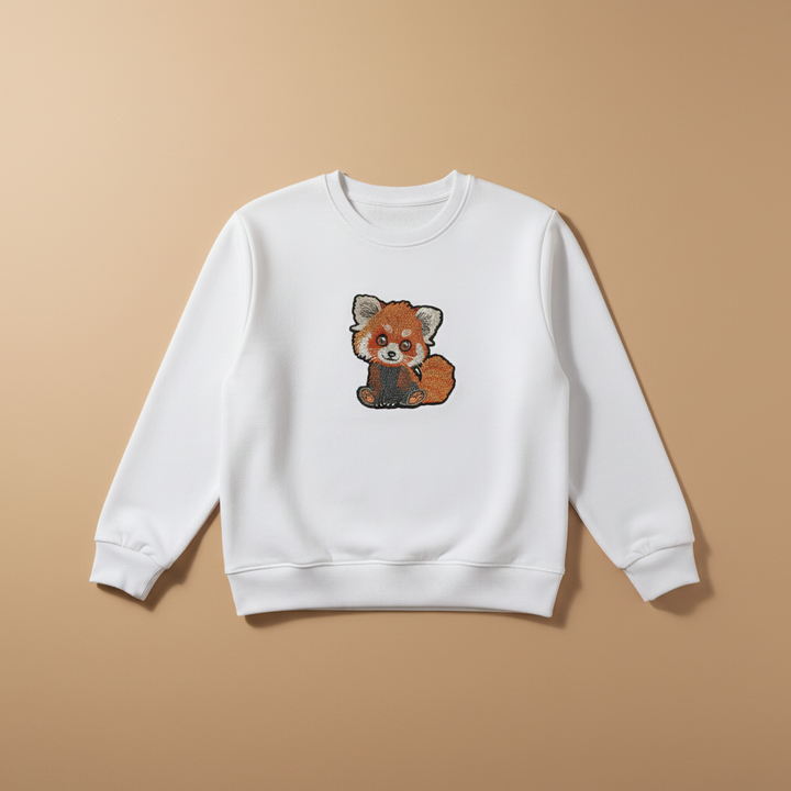 Red Panda — Premium Embroidered Sweatshirt | Original EmbroMania Design