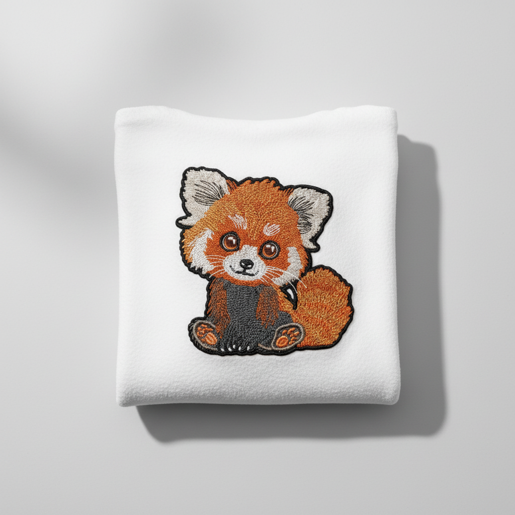 Red Panda — Premium Embroidered Sweatshirt | Original EmbroMania Design