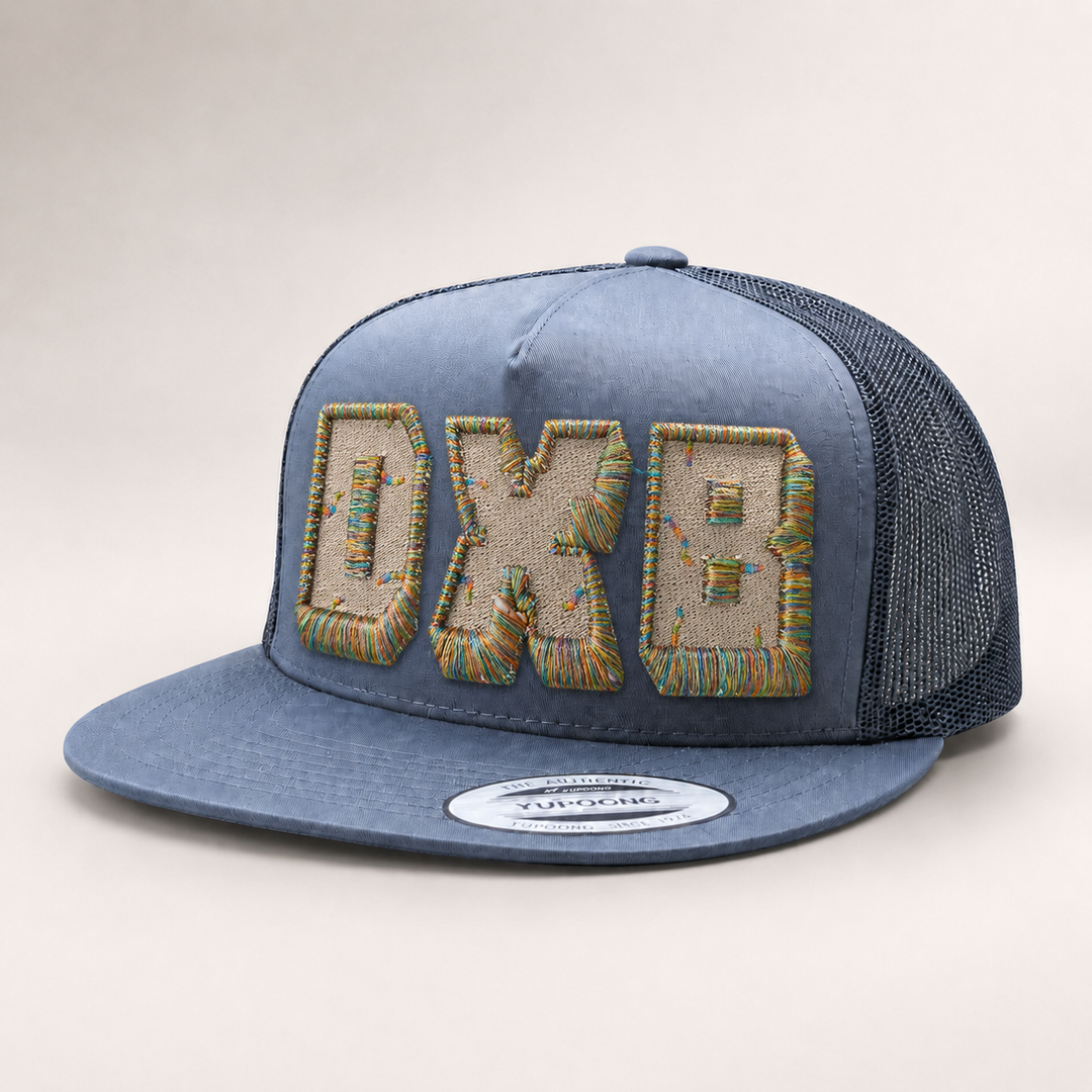 Blue trucker cap with &