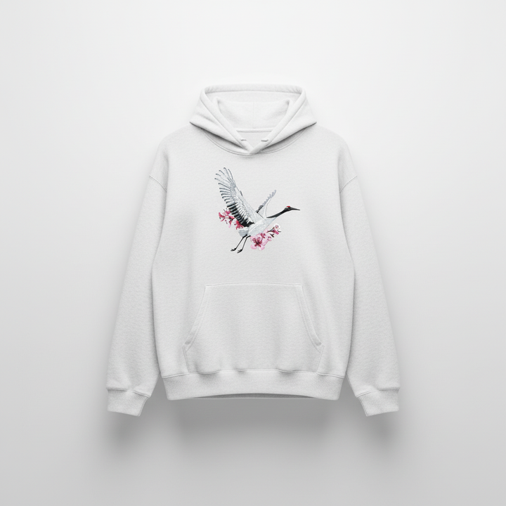 Sakura Crane — هودي مطرّز فاخر | تصميم Embromania الأصلي