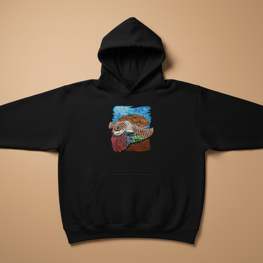 Sea Turtle Reef — Embroidered Hoodie | EmbroMania