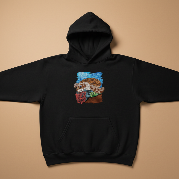 Sea Turtle Reef — Embroidered Hoodie | EmbroMania