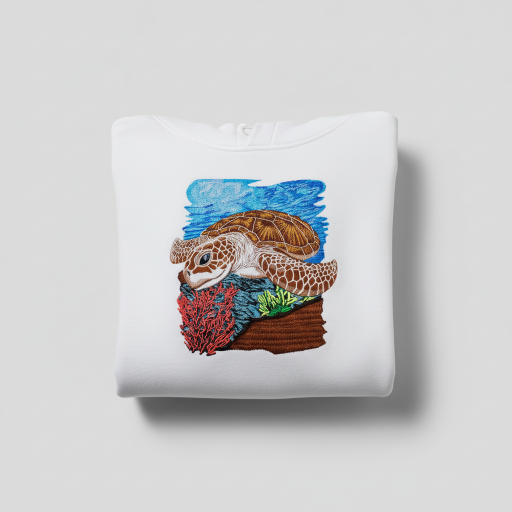 Sea Turtle Reef — Embroidered Hoodie | EmbroMania